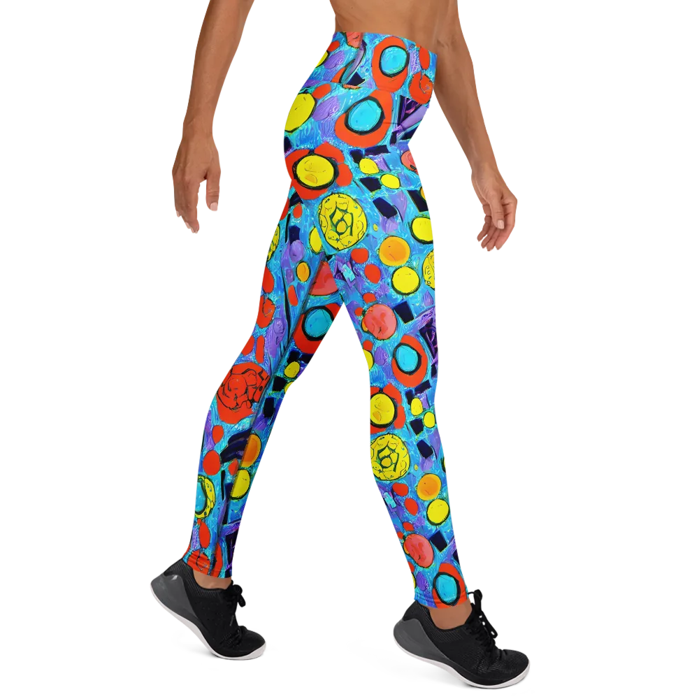 Cyan Carnival on Yoga Leggings — Right