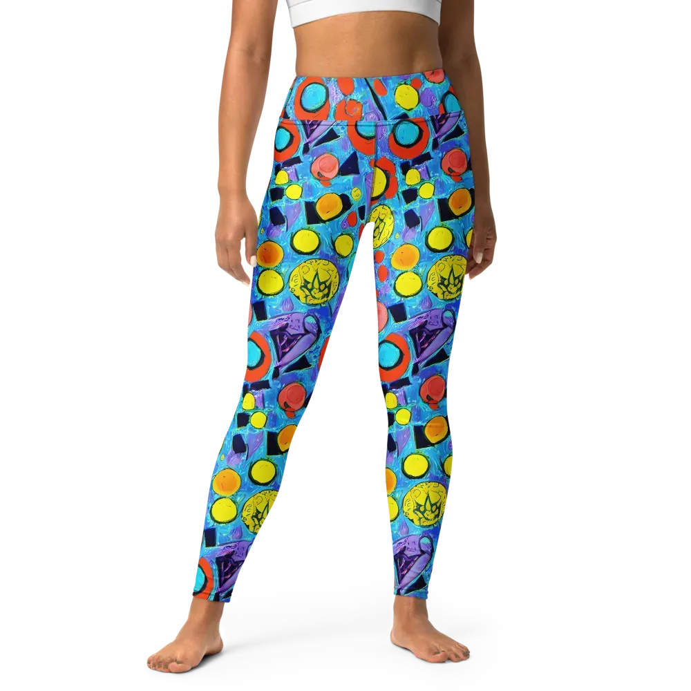 Cyan Carnival on Yoga Leggings — Front