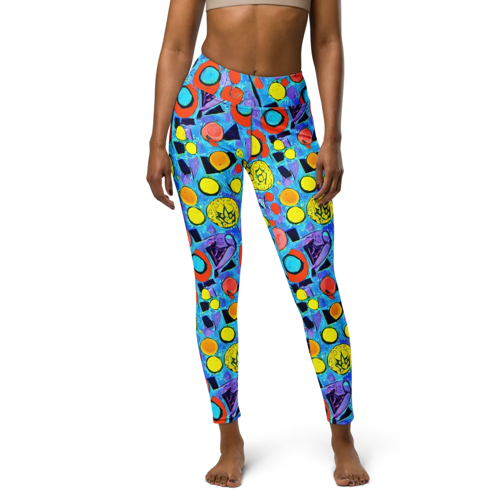 Cyan Carnival on Yoga Leggings — Front