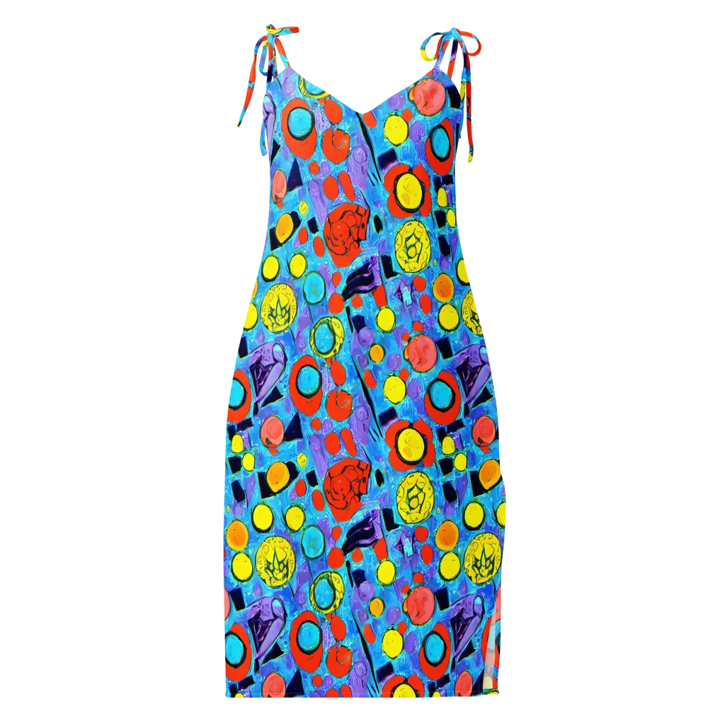 Cyan Carnival on Slip Dress — Front