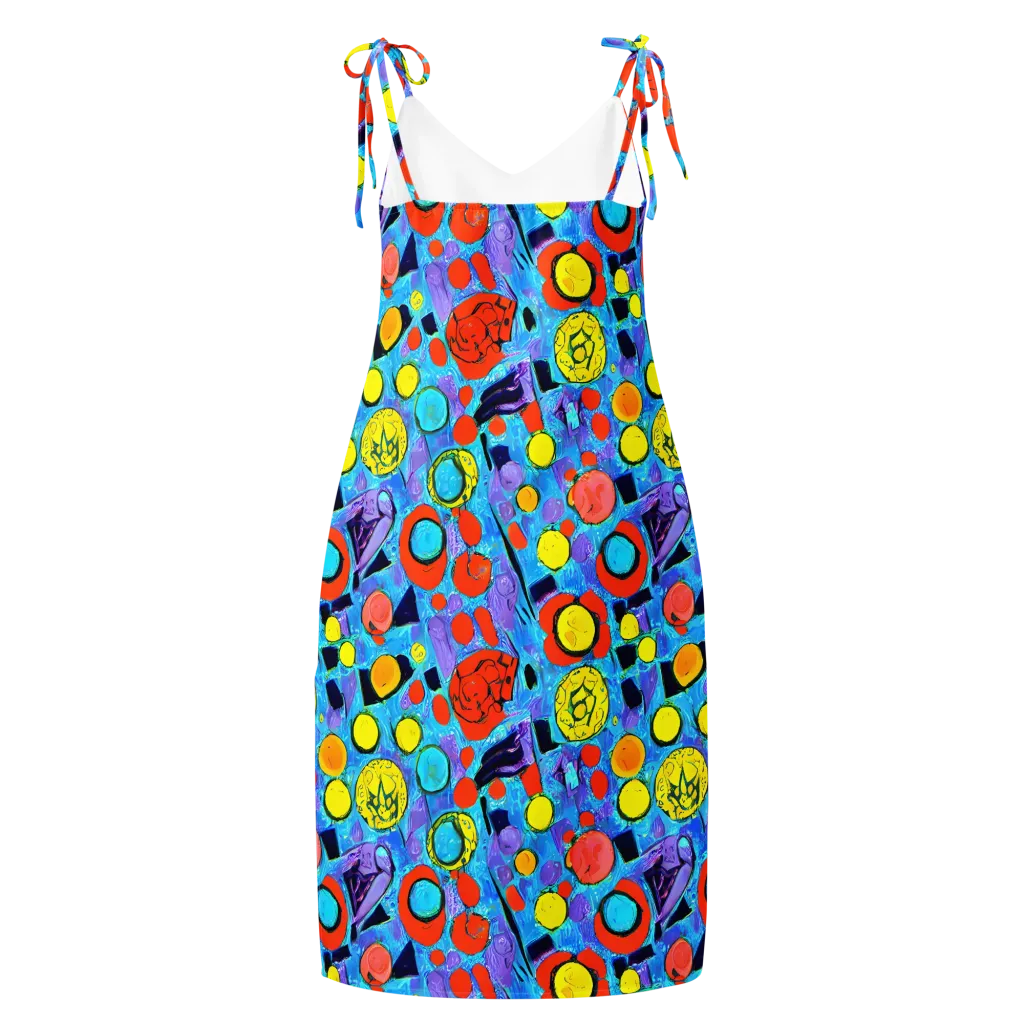 Cyan Carnival on Slip Dress — Back