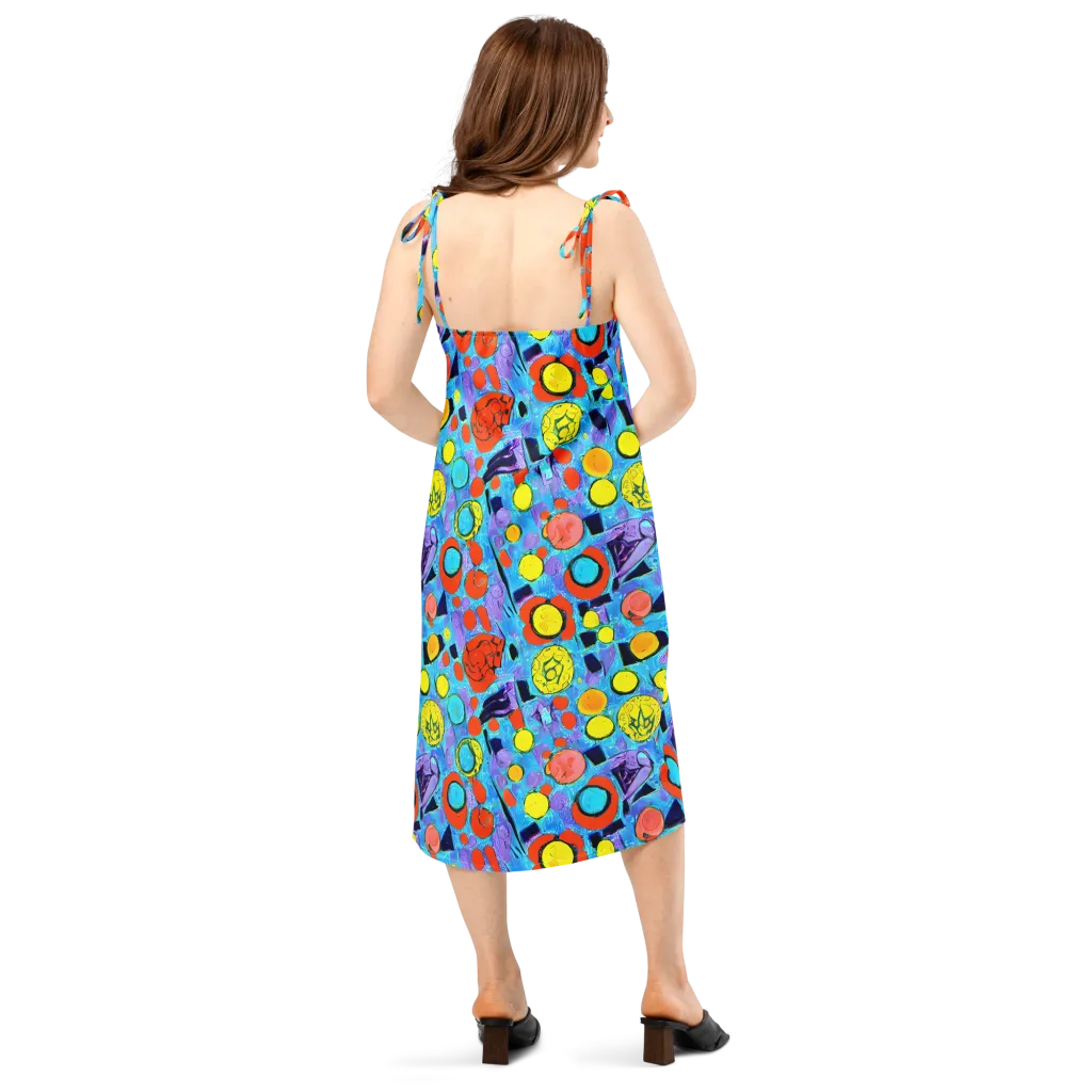 Cyan Carnival on Slip Dress — Back