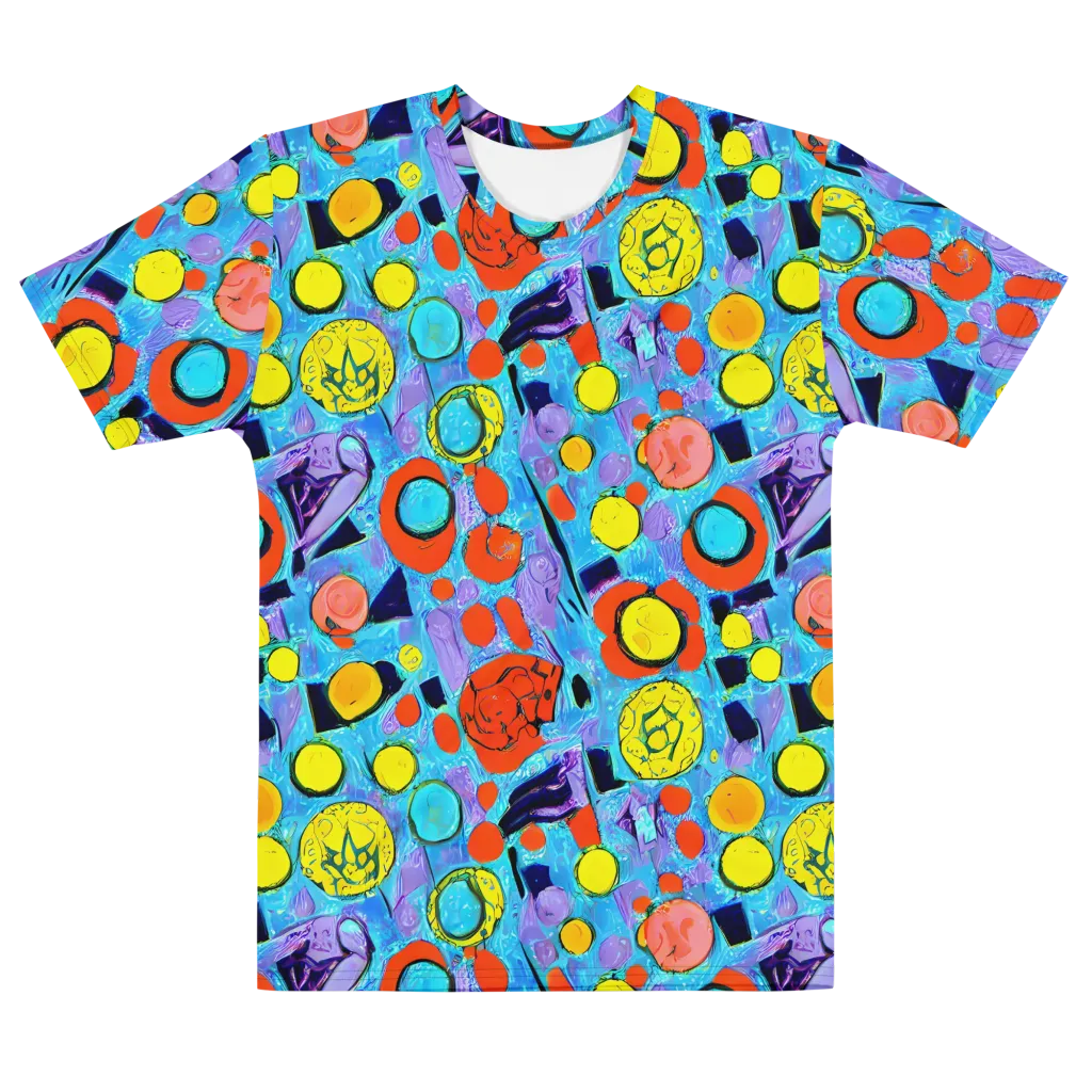 Cyan Carnival on Men's Cotton Crew Neck T-Shirt — Front