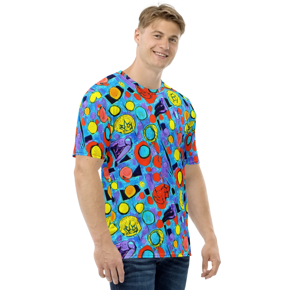 Cyan Carnival on Men's Crew Neck T-Shirt — Right