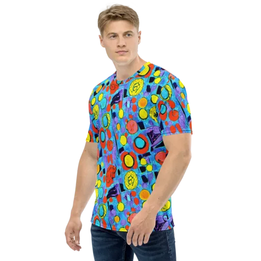 Cyan Carnival on a Men's Crew Neck T-Shirt