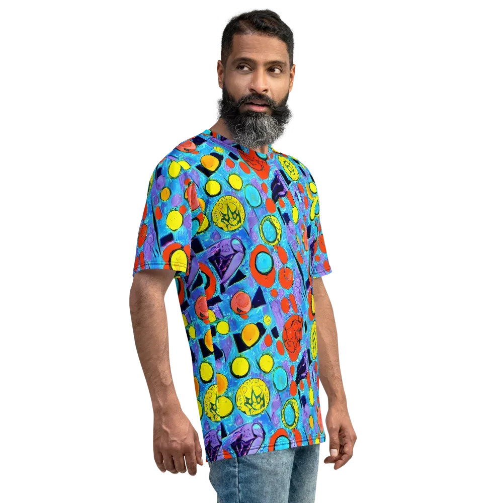 Cyan Carnival on Men's Crew Neck T-Shirt — Right