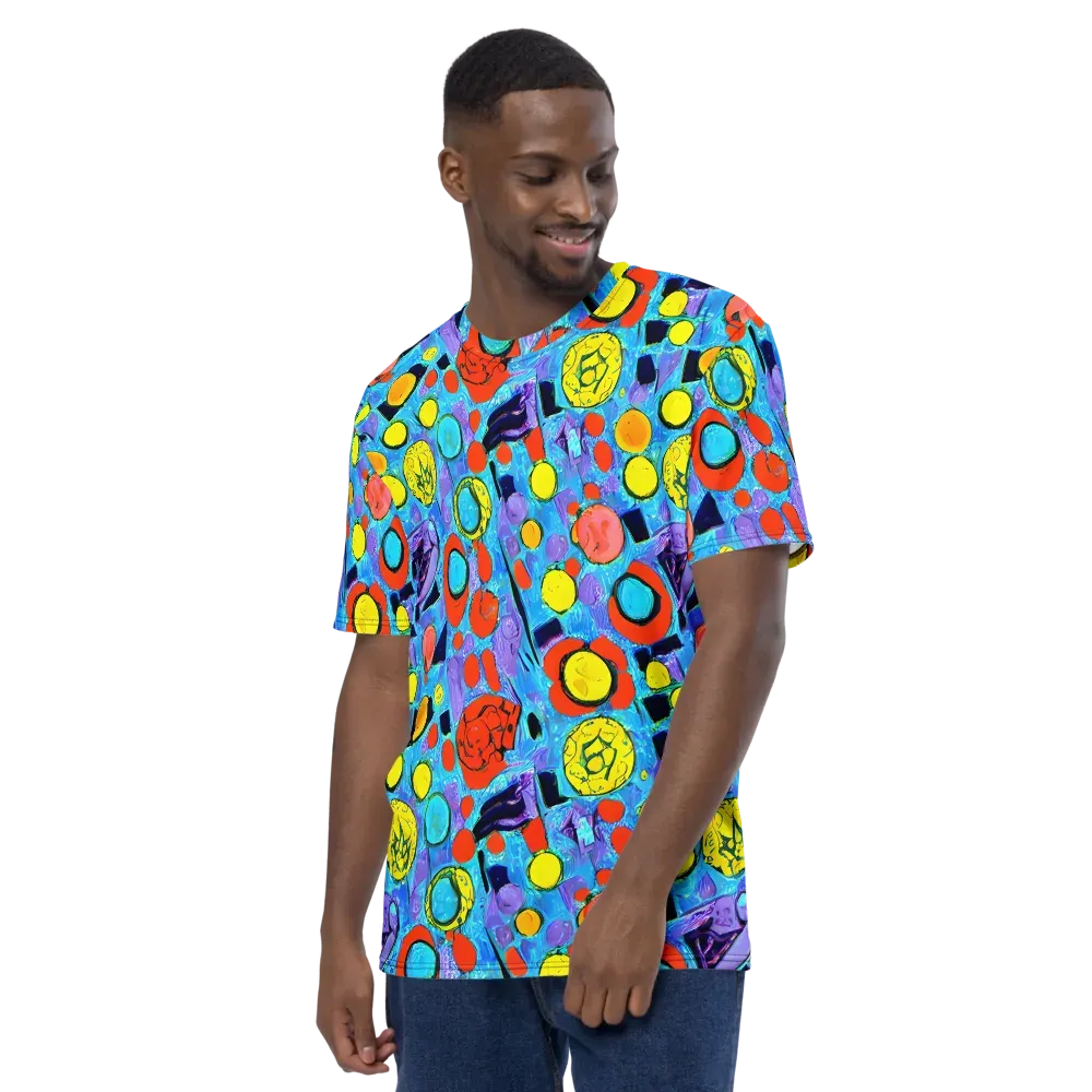 Cyan Carnival on Men's Crew Neck T-Shirt — Left