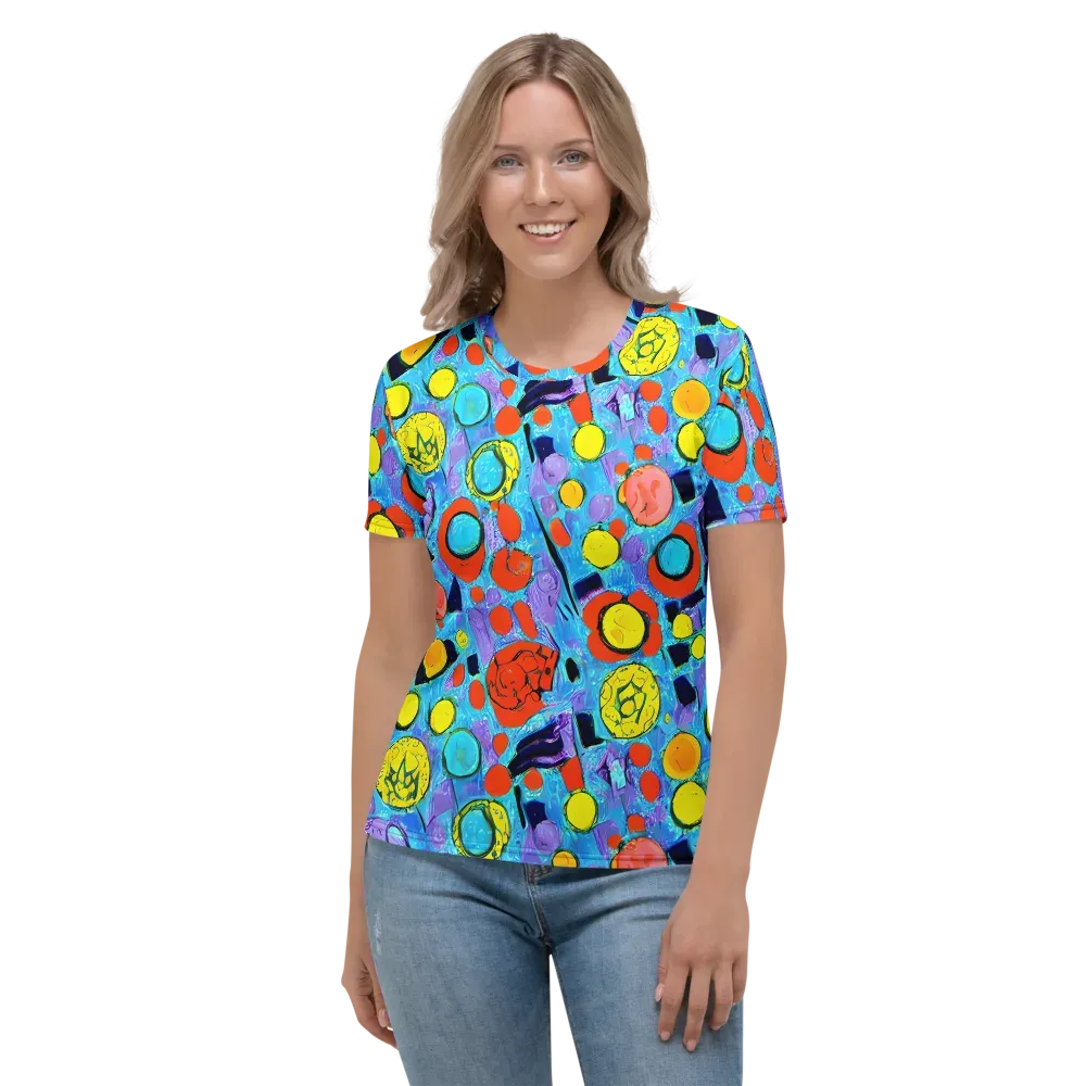 Cyan Carnival on Women's Crew Neck T-Shirt — Front