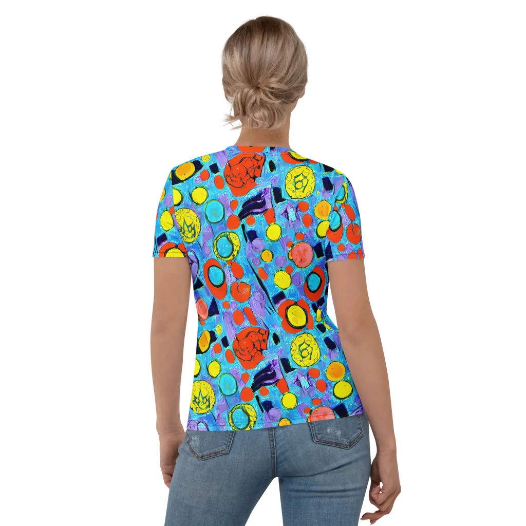 Cyan Carnival on Women's Crew Neck T-Shirt — Back