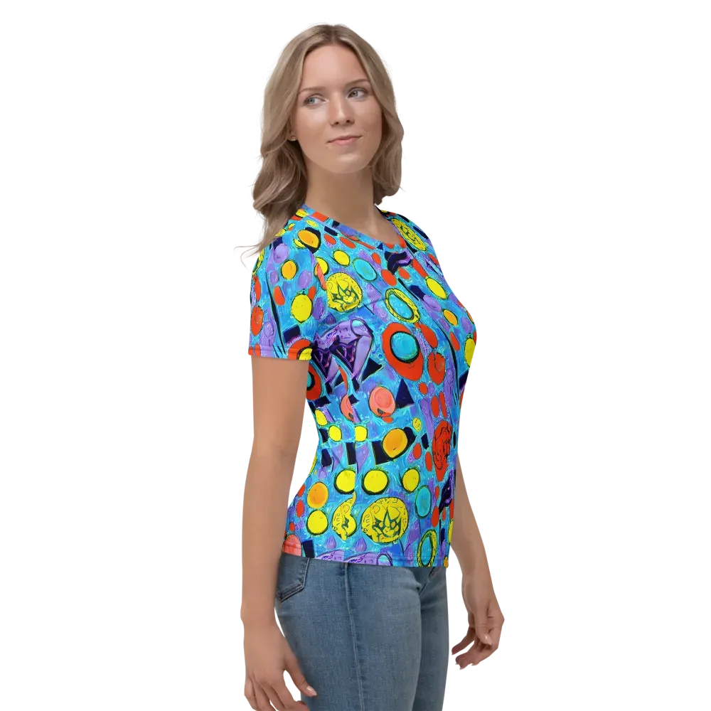 Cyan Carnival on Women's Crew Neck T-Shirt — Right
