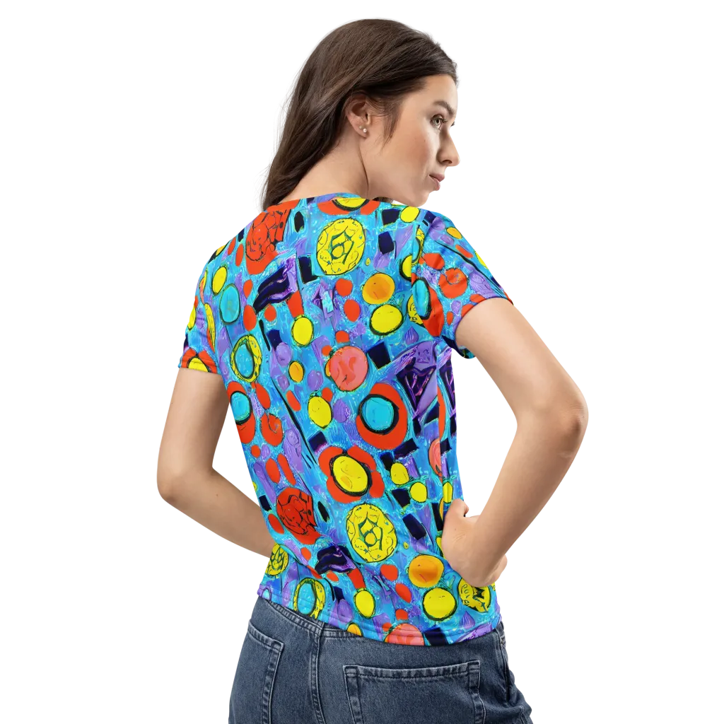 Cyan Carnival on Women's Crew Neck T-Shirt — Back
