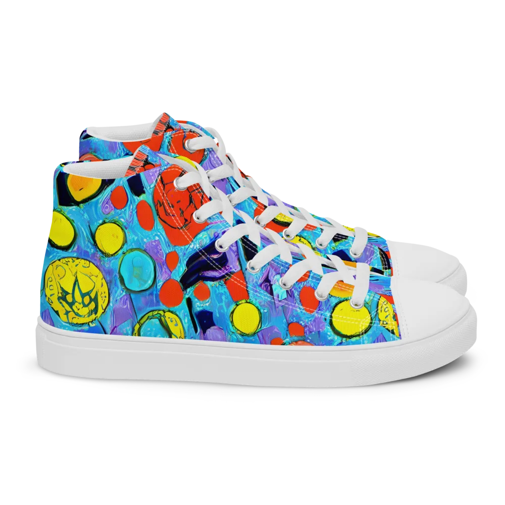 Cyan Carnival on Women's High Top Canvas Shoes — Right