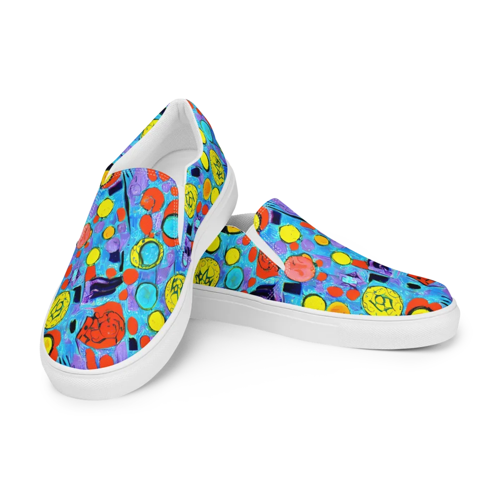 Cyan Carnival on Men's Slip-On Canvas Shoes — Left Front