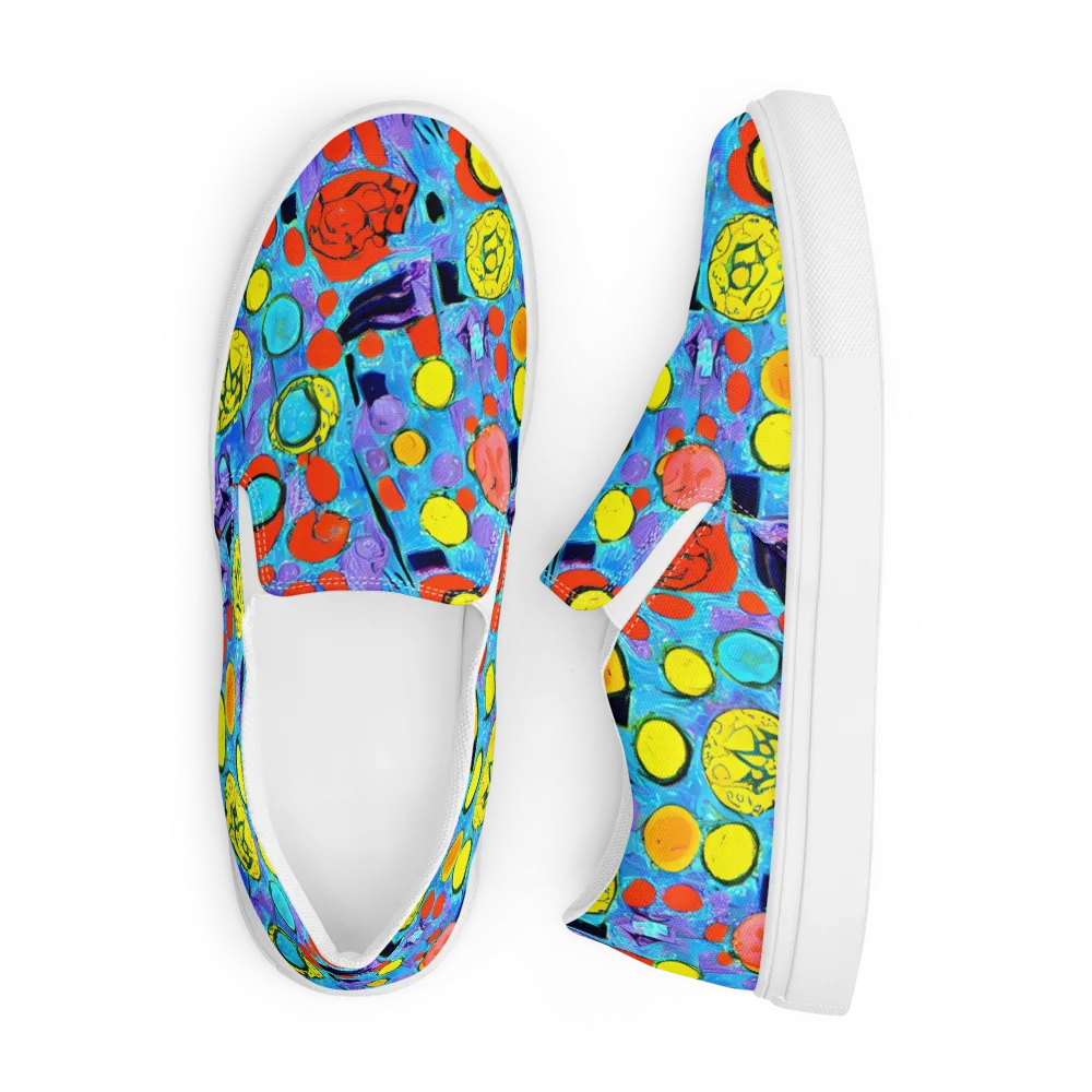 Cyan Carnival on Men's Slip-On Canvas Shoes — Front