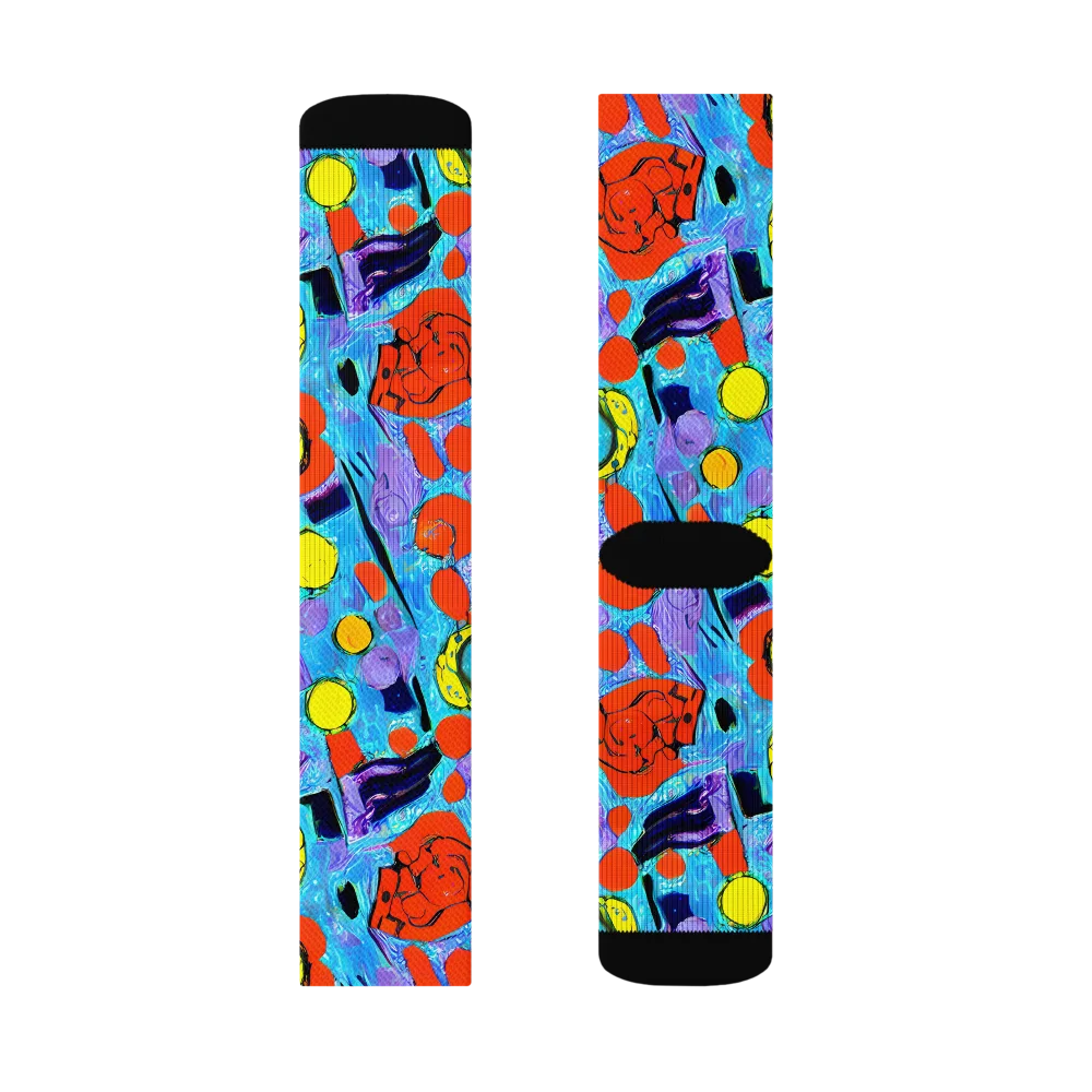 Cyan Carnival on Socks — Left Sock
