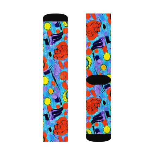 Cyan Carnival on a Socks