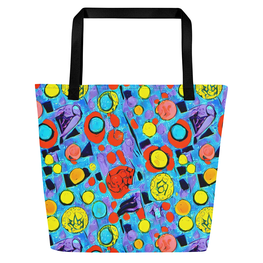 Cyan Carnival on Large Tote Bag W/ Pocket — Front