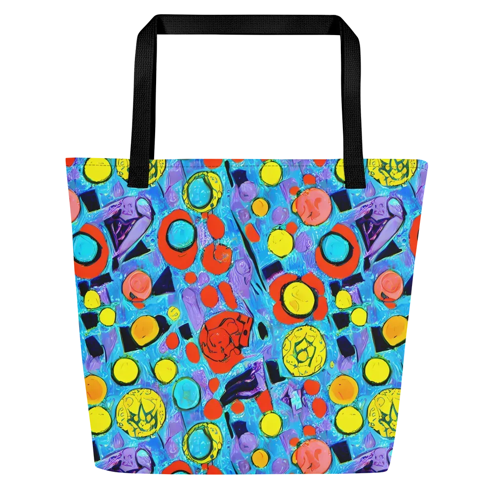 Cyan Carnival on Large Tote Bag W/ Pocket — Front