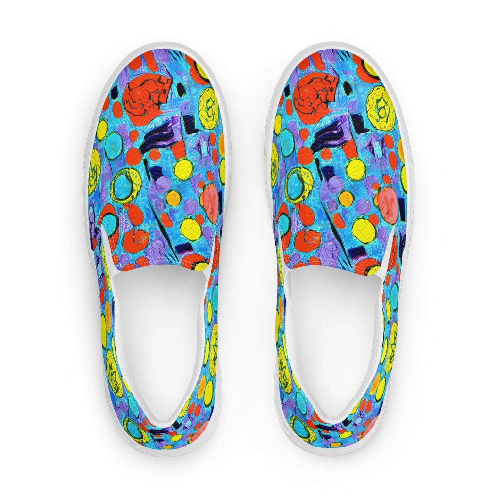 Cyan Carnival on Women's Slip-On Canvas Shoes — Front