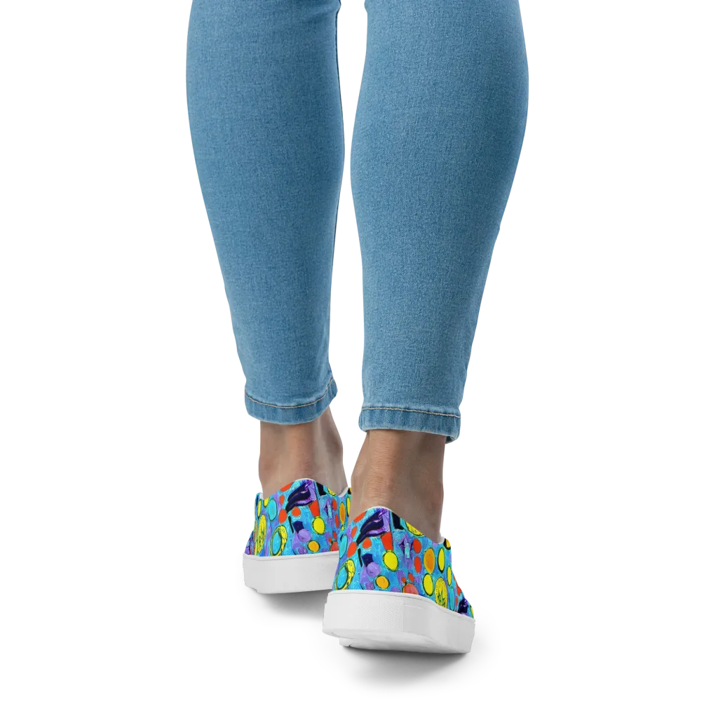 Cyan Carnival on Women's Slip-On Canvas Shoes — Back