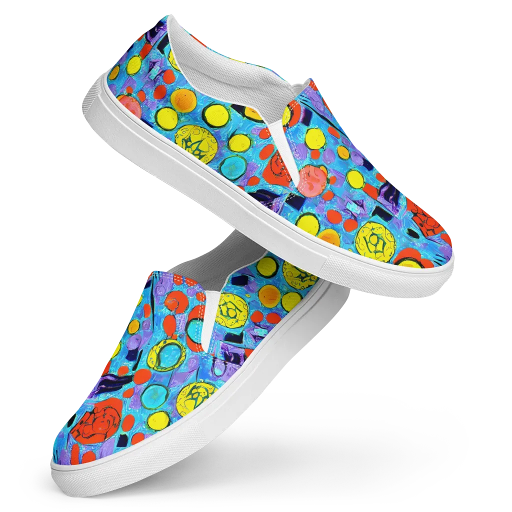 Cyan Carnival on Women's Slip-On Canvas Shoes — Front