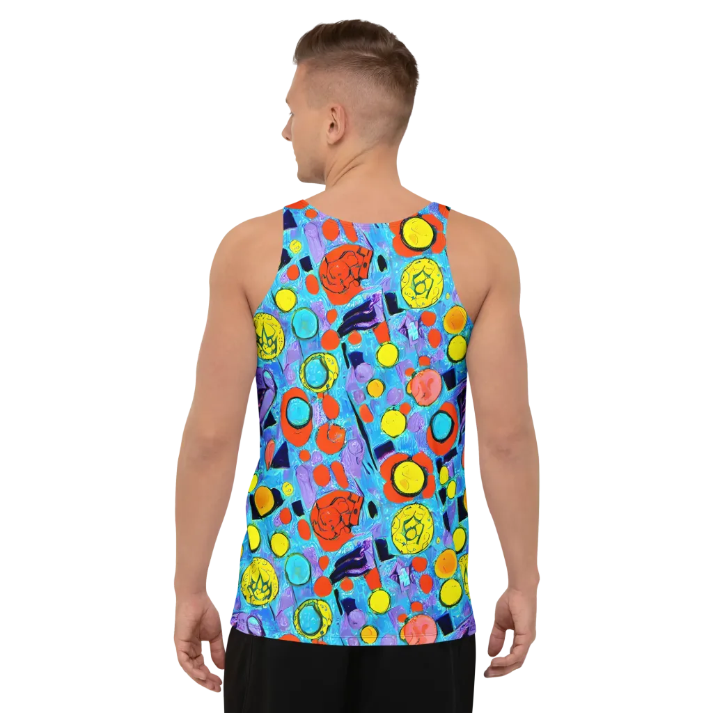 Cyan Carnival on Men's Tank Top — Back
