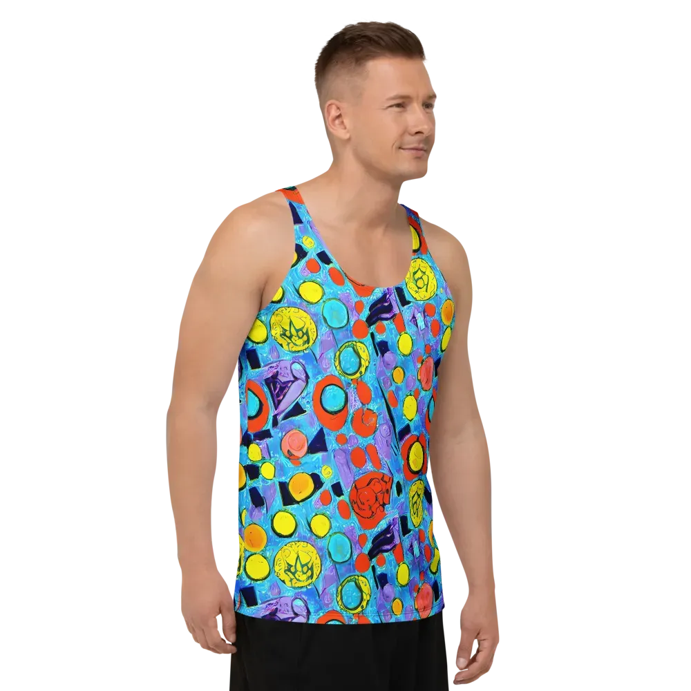 Cyan Carnival on Men's Tank Top — Right Front
