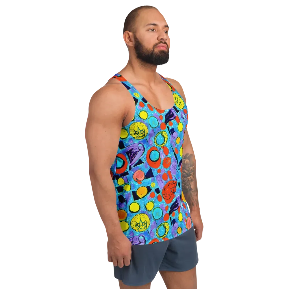 Cyan Carnival on Men's Tank Top — Right Front