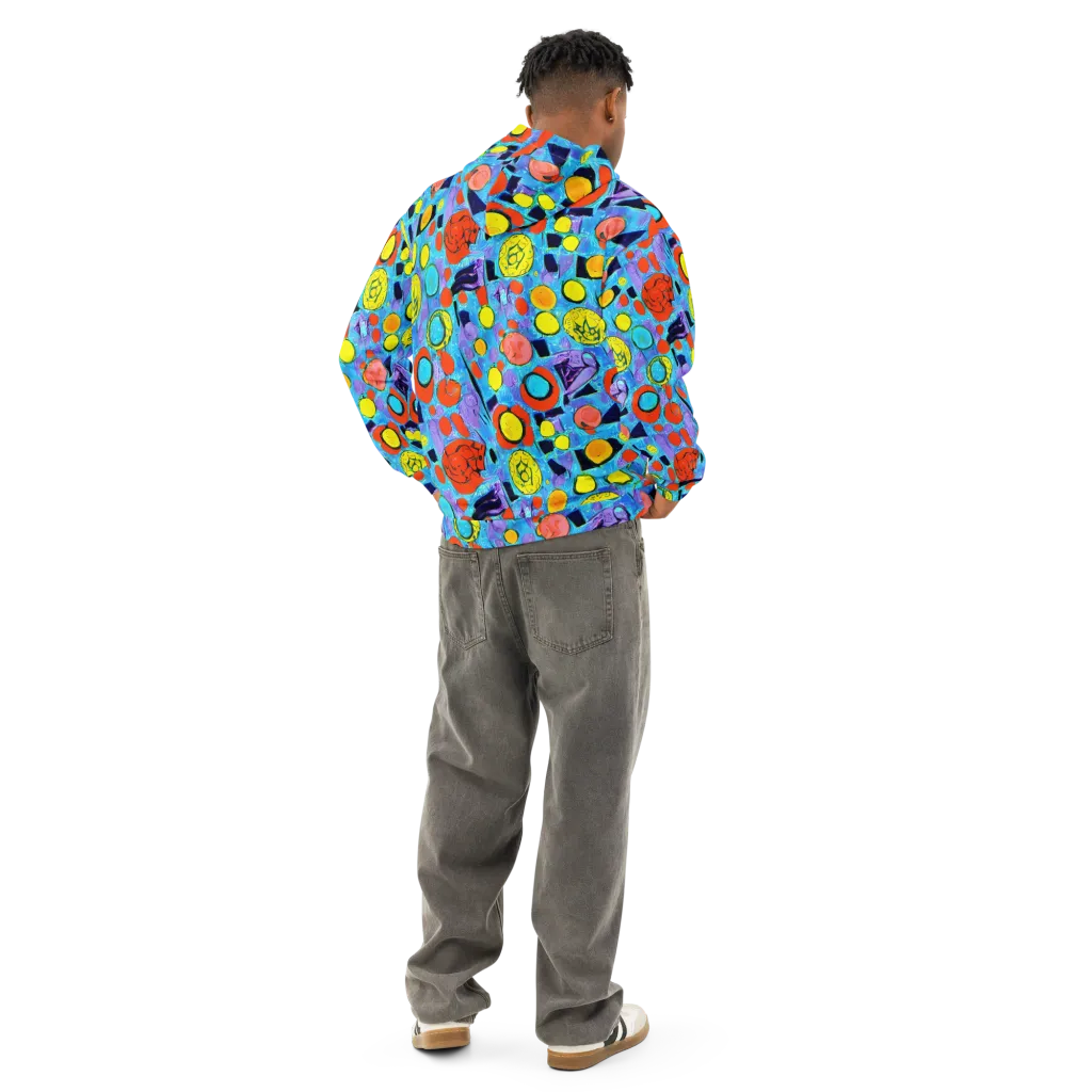 Cyan Carnival on Cotton Hoodie — Back