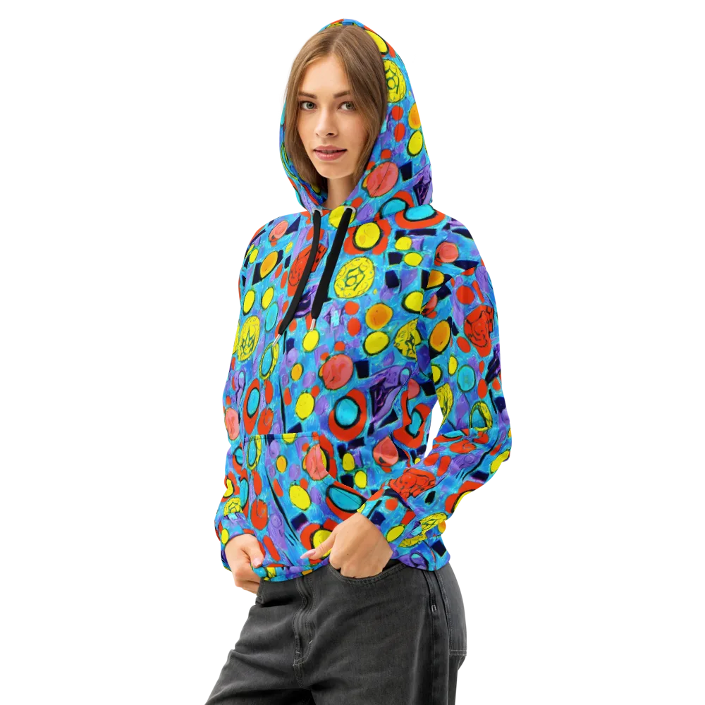 Cyan Carnival on Cotton Hoodie — Left Front