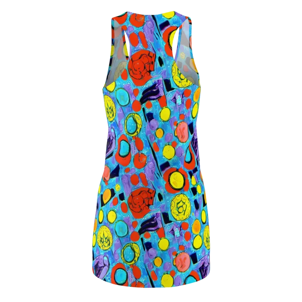Cyan Carnival on Racerback Dress — Back