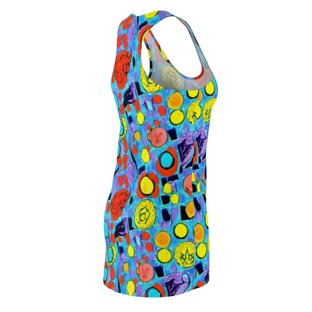 Cyan Carnival on Racerback Dress — Back Side