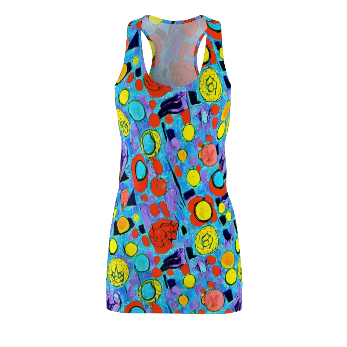 Cyan Carnival on Racerback Dress — Front