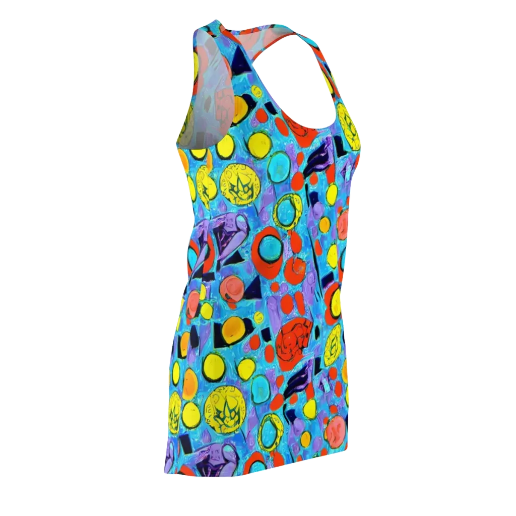 Cyan Carnival on Racerback Dress — Front Side