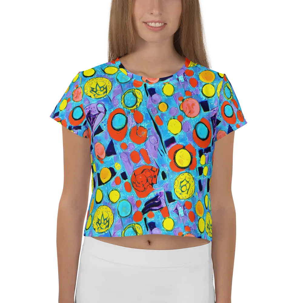 Cyan Carnival on Crop Tee — Front