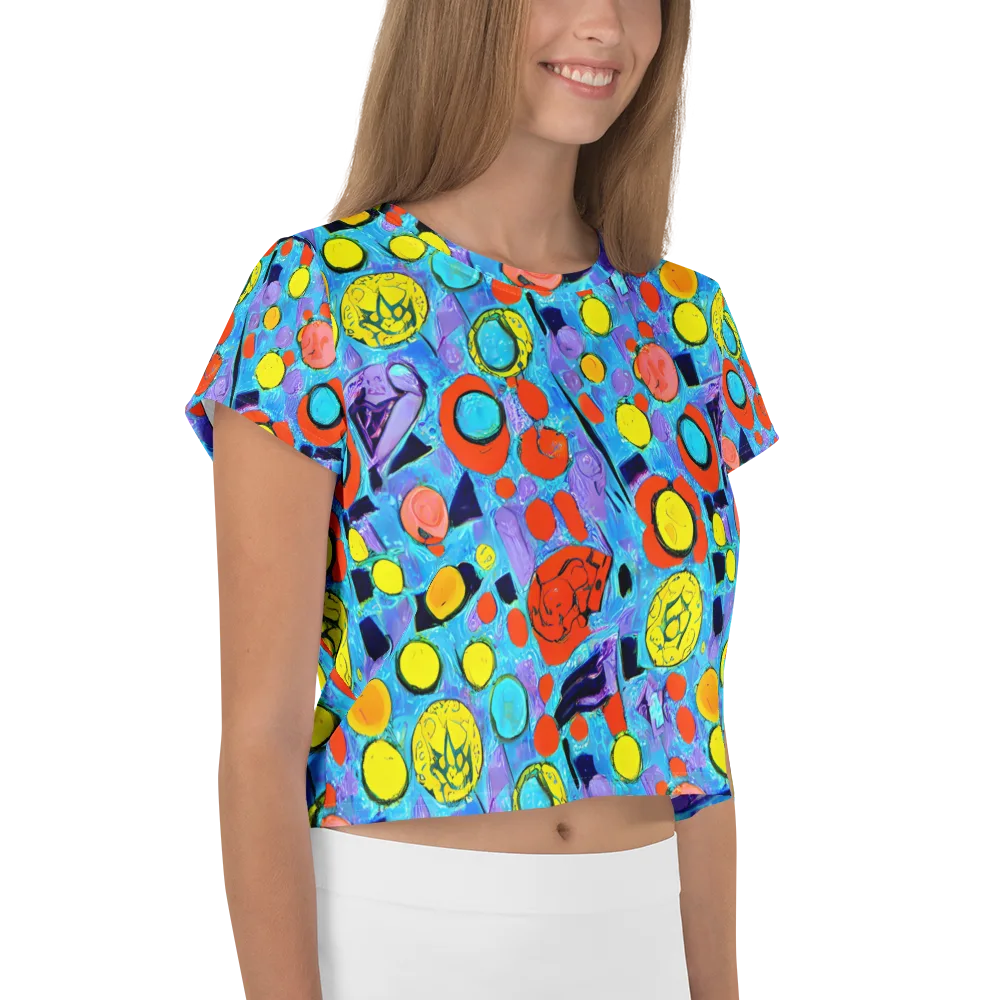 Cyan Carnival on Crop Tee — Right