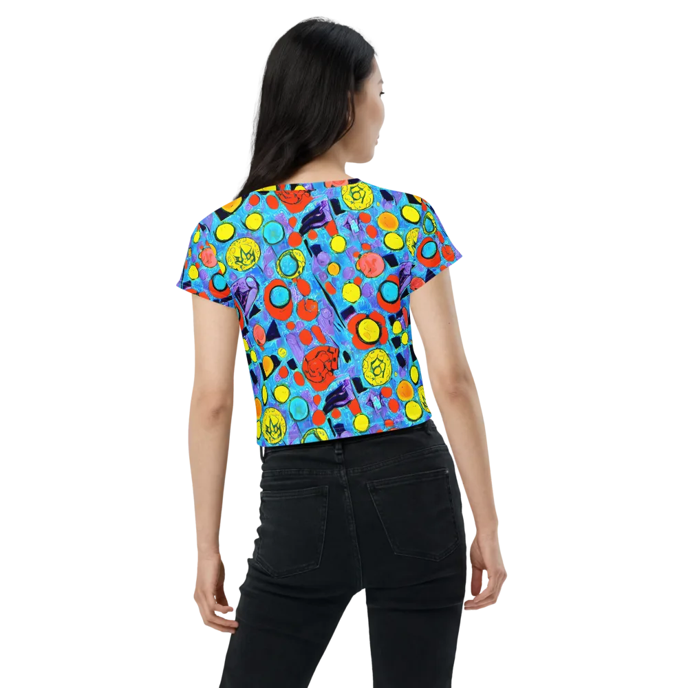 Cyan Carnival on Crop Tee — Back