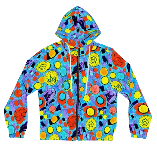 Cyan Carnival on a Women's Full-Zip Hoodie