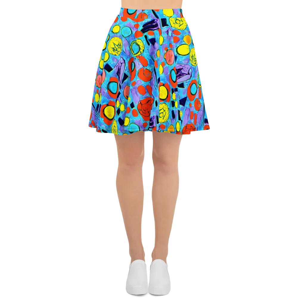 Cyan Carnival on Skater Skirt — Front