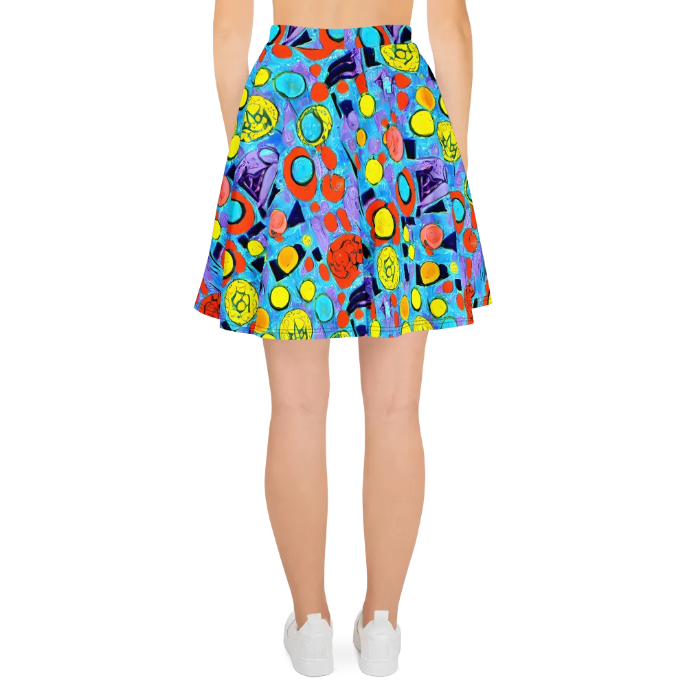 Cyan Carnival on Skater Skirt — Back