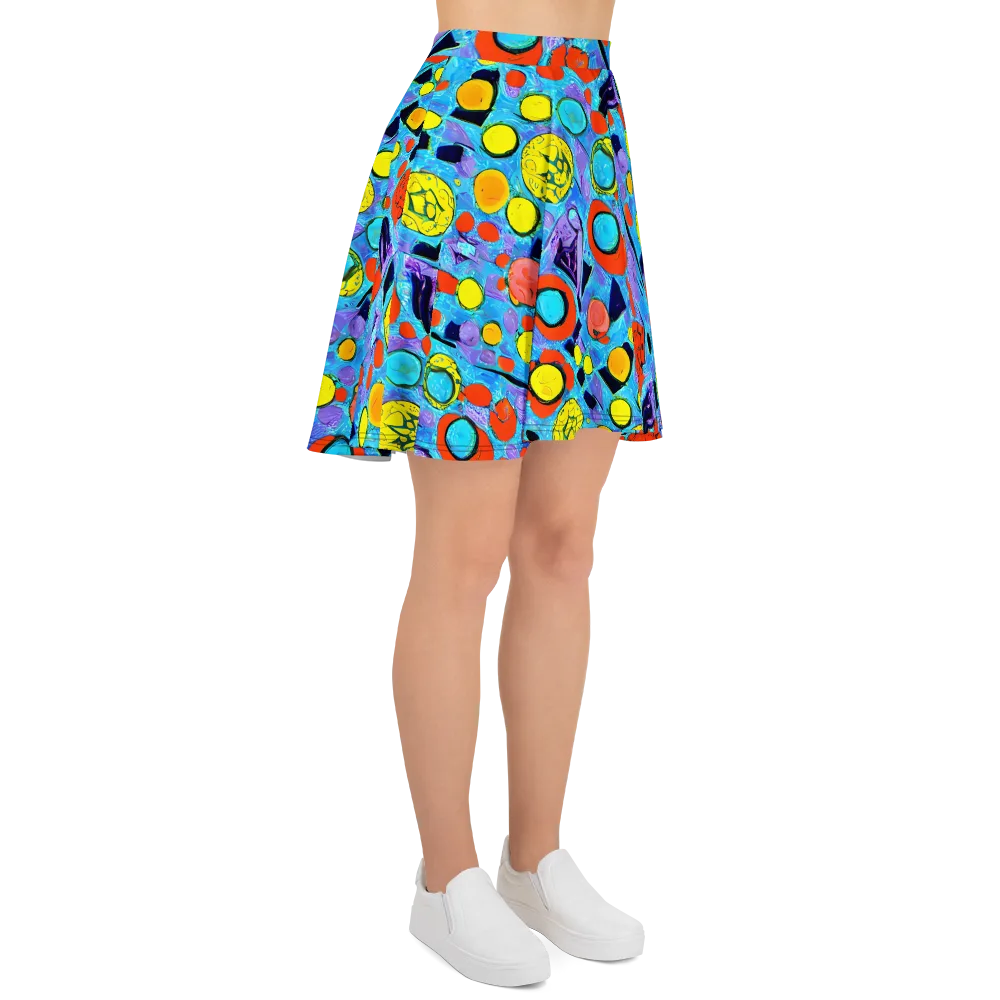 Cyan Carnival on Skater Skirt — Right