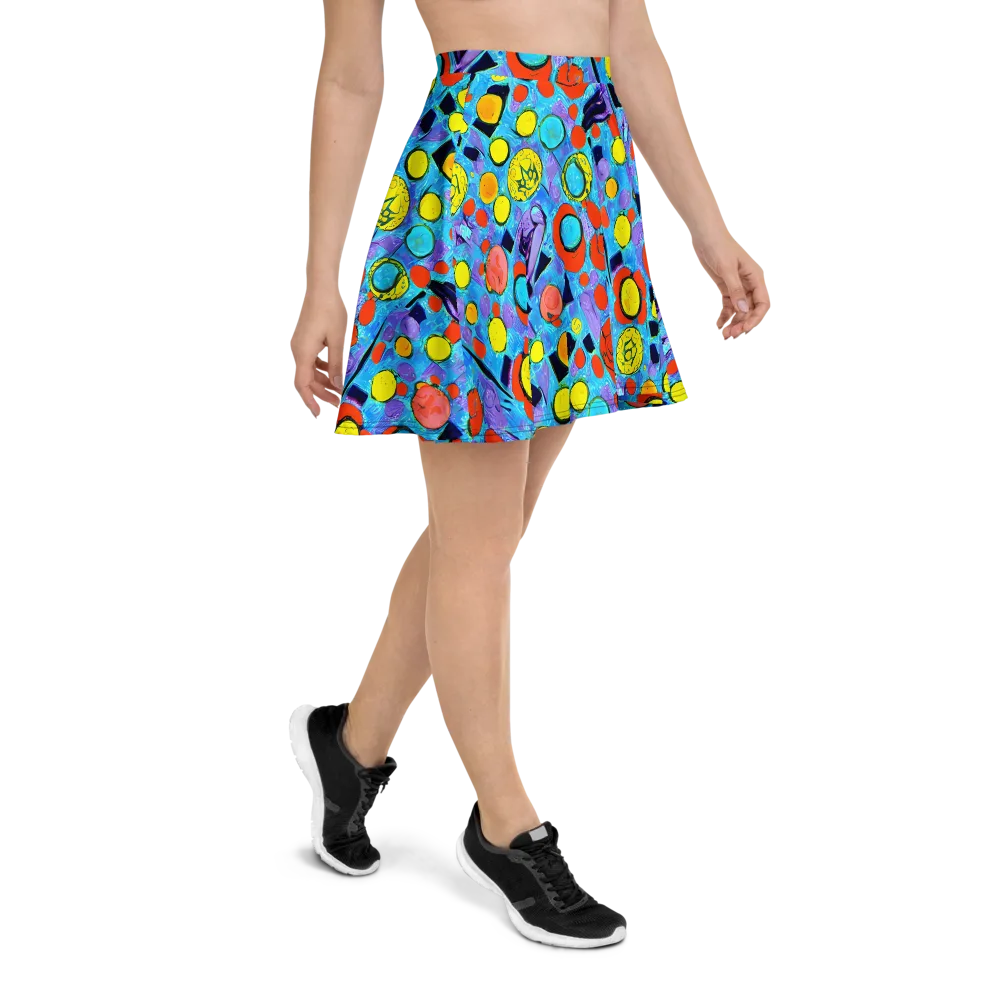 Cyan Carnival on Skater Skirt — Right