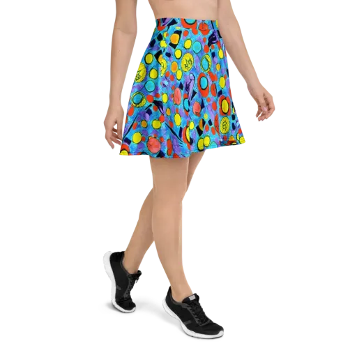 Cyan Carnival on a Skater Skirt