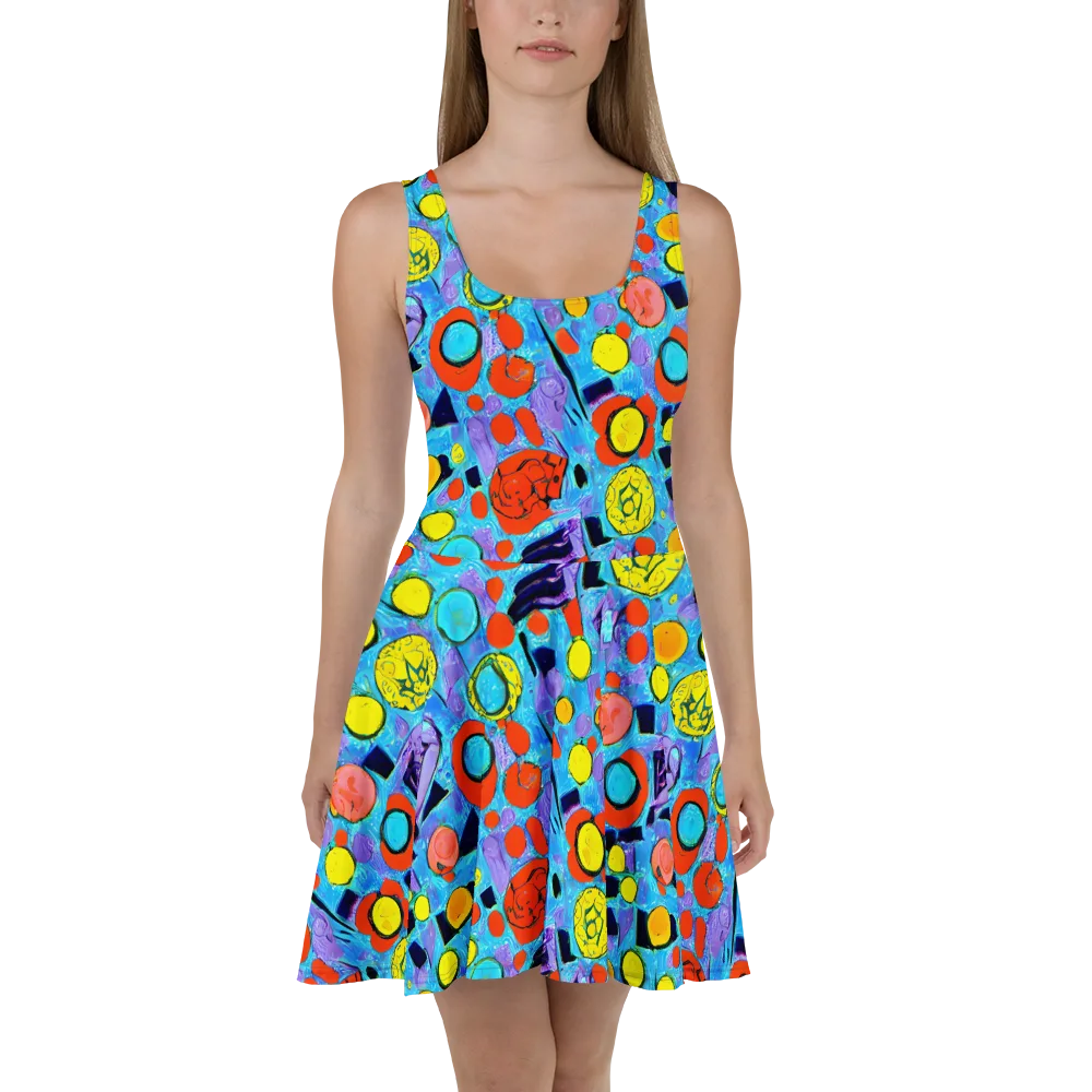 Cyan Carnival on Skater Dress — Front