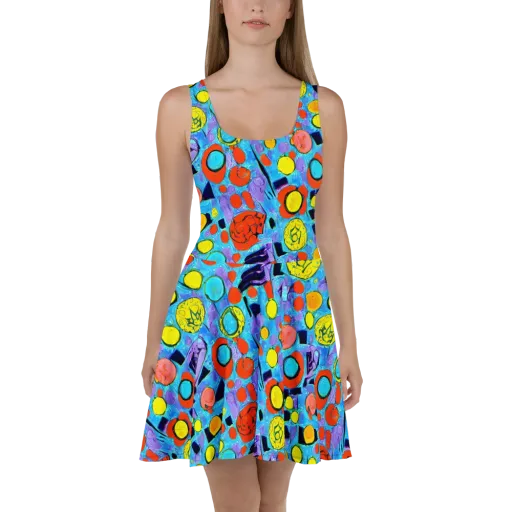 Cyan Carnival on a Skater Dress