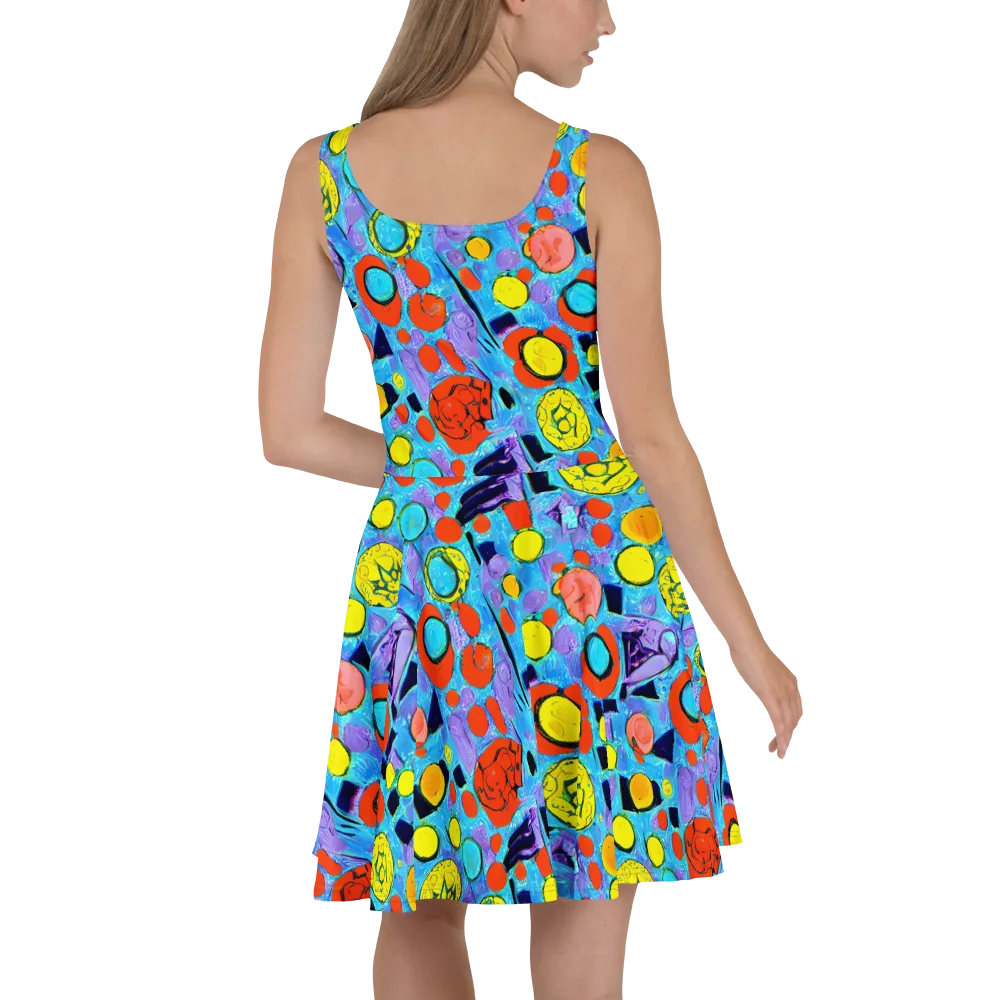 Cyan Carnival on Skater Dress — Back