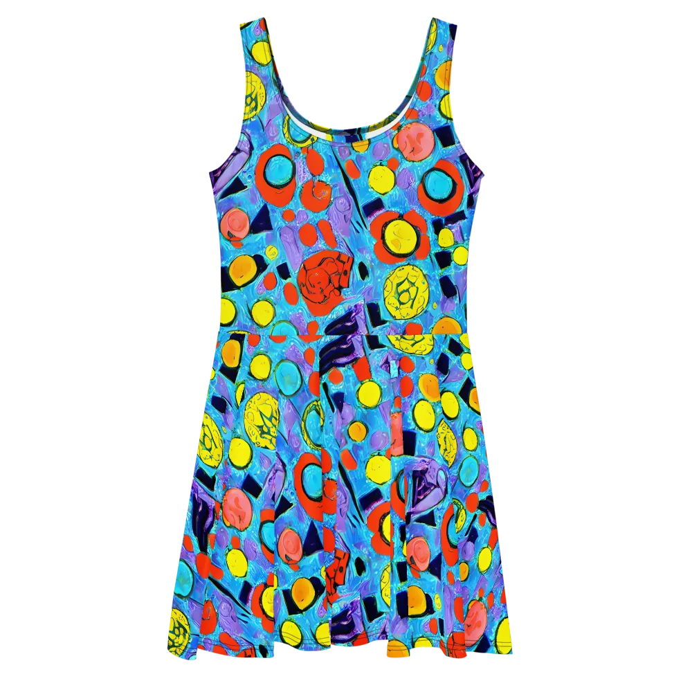 Cyan Carnival on Skater Dress — Front
