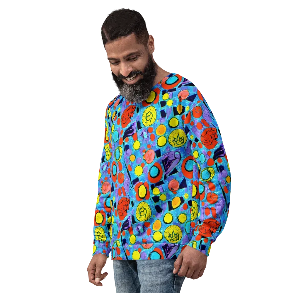 Cyan Carnival on Sweatshirt — Left Front