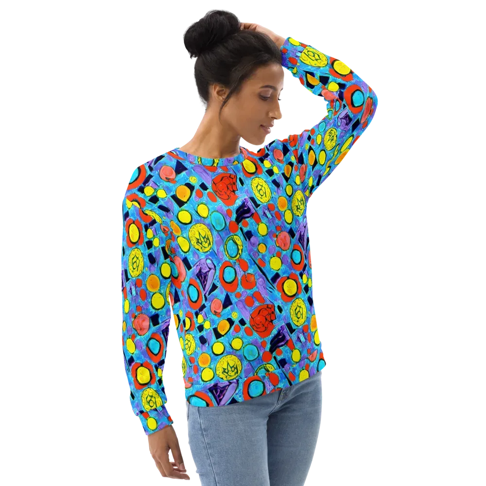Cyan Carnival on Sweatshirt — Right Front