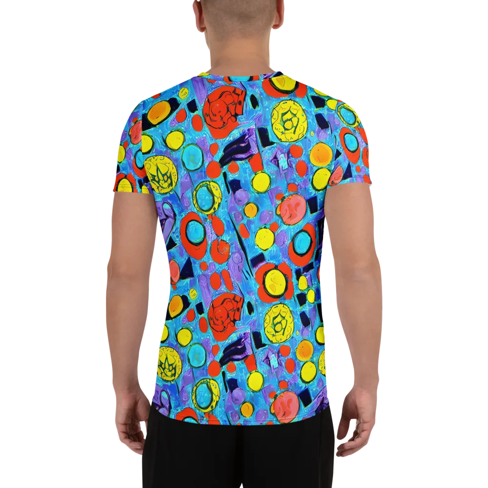 Cyan Carnival on Men's Athletic T-Shirt — Back